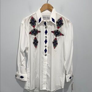 Women’s cowgirl cowboy shirt long sleeve southwestern style size Large NEW